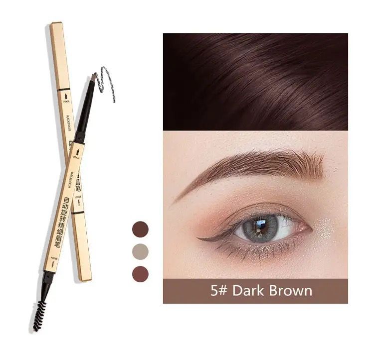 Small Gold Bar Eyebrow Pencil Three-Dimensional Sketch Small Gold Chopsticks Eyebrow Pencil Triangle Extremely Thin Double-Headed Eyebrow Pencil Waterproof Sweat-Proof Not Dizzy