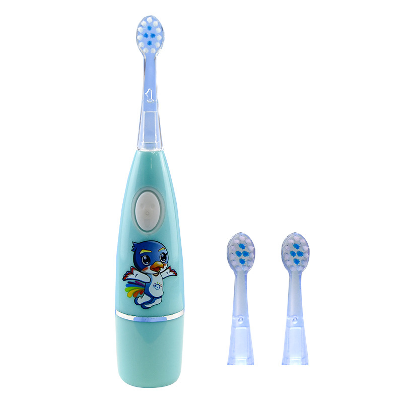 Children's Electric Toothbrush Dry Battery Colorful Light Cleaning Toothbrush Cartoon Toothbrush Soft Hair 3-12 Years Old Baby Toothbrush