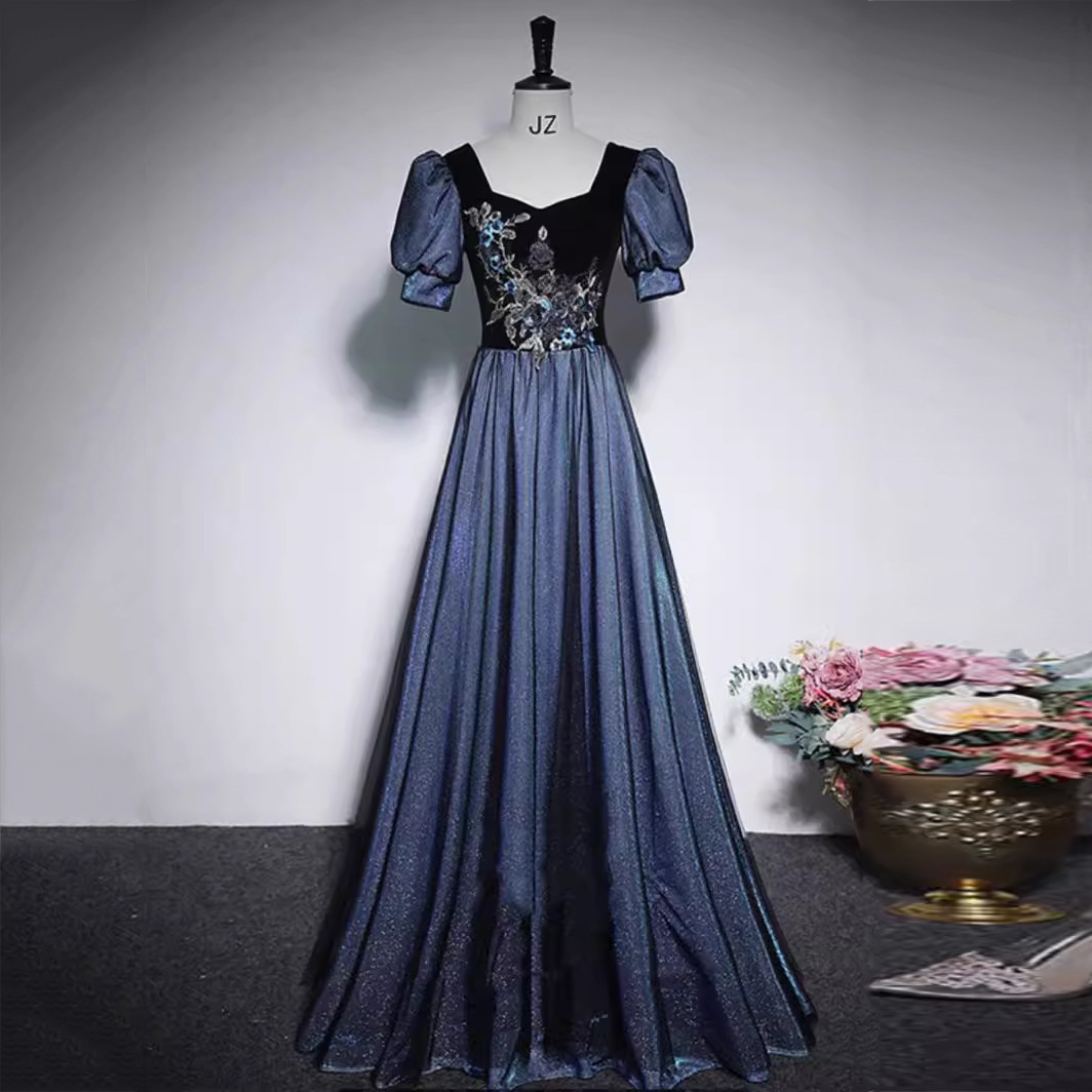 晚礼服裙2024新款宴会时尚款名媛气质连衣裙舞台指挥大合唱团礼服