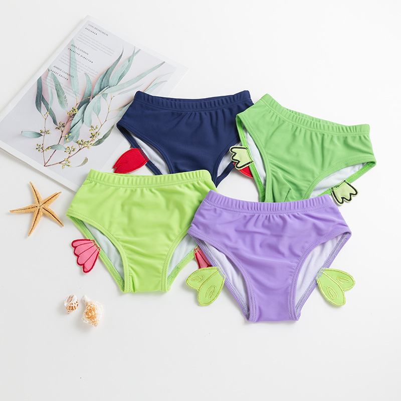 儿童泳裤男孩女孩三角宝宝婴儿游泳裤小童可爱卡通造型尾巴泳裤