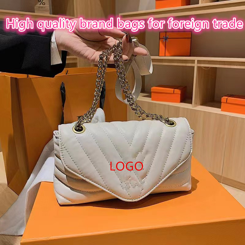 Foreign Trade New Large V Women's Cross-Body Bag Handbag Chain Bag Fashion City Go out All-Match Wholesale