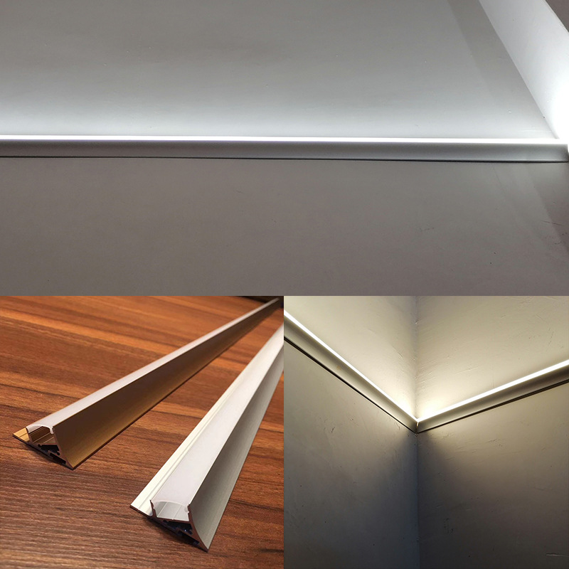 led铝合金发光顶角线客厅餐厅洗墙线条灯石膏装饰线条阴角线形灯