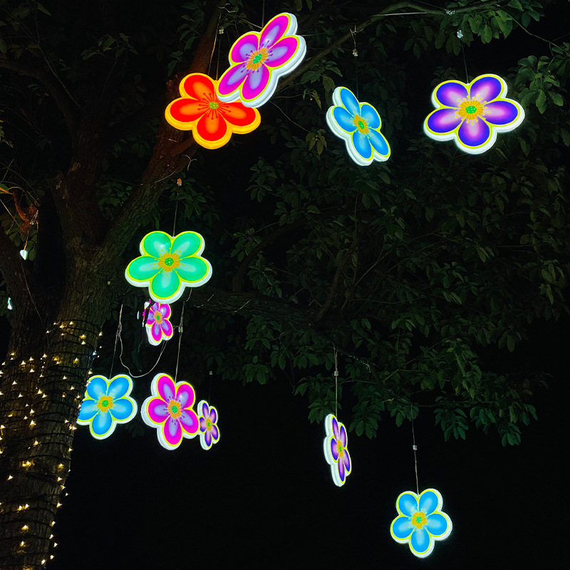 outdoor waterproof plum blossom hanging tree light street square shopping mall art gallery courtyard decorative light lighting engineering luminous pendant