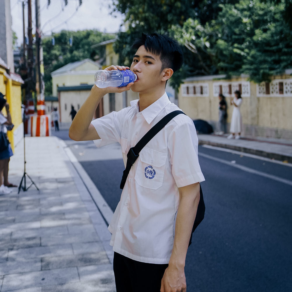 阿信台湾师大同款附中刺绣衬衫班服校服jk长袖女款衬衣套装春夏lx