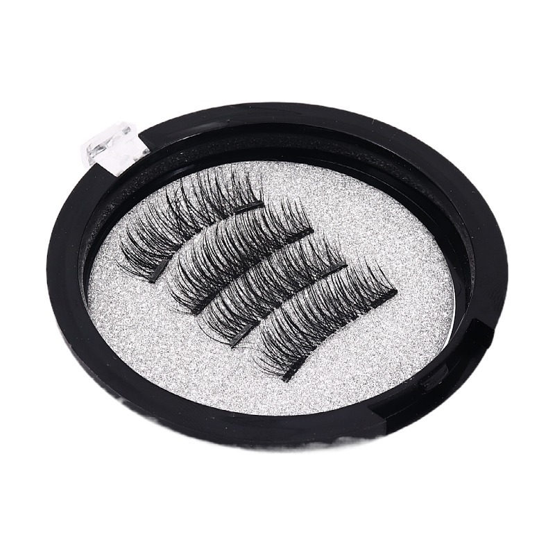 跨境小黑盒2两磁铁假睫毛磁力免胶水磁性睫毛magnetic eyelashes