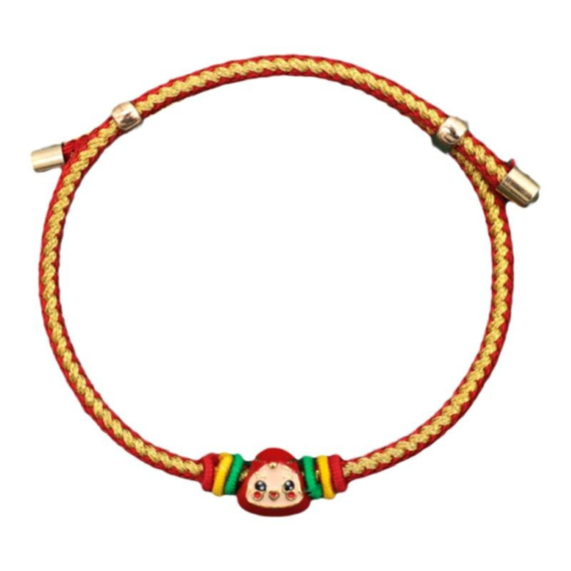 2023 New Dragon Boat Festival Colorful Rope Bracelet Alloy Baby Zongzi Eight-Strand Woven Couple Bracelets Holiday Gift