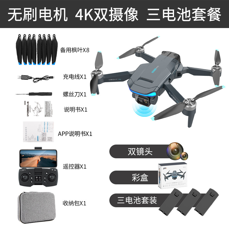 Mini Brushless Folding UAV GPS Dual Camera Aerial Photography Quadcopter F194 Cross-Border Hot Selling Remote Control Aircraft