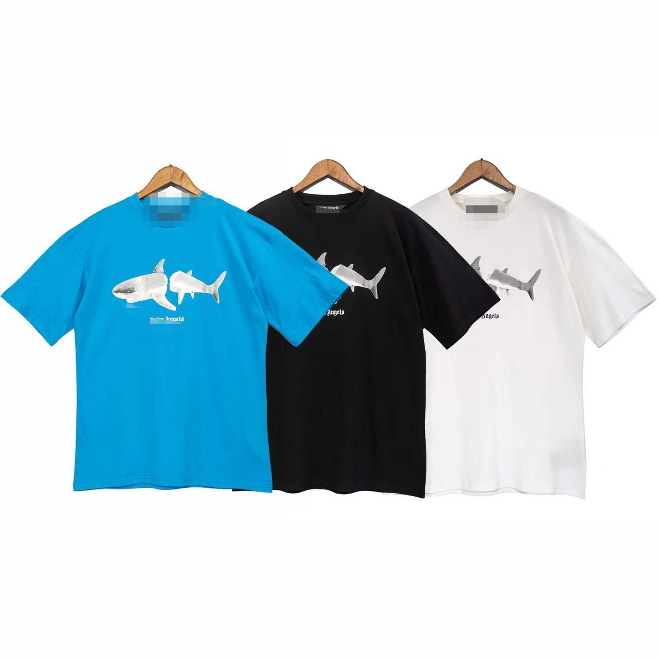 现货棕榈palm天使 angels 鲨鱼断身印花logo短袖t恤 男女同款外贸