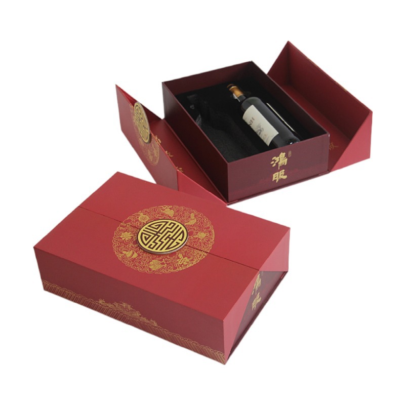 高端红酒盒 双支洋酒盒瓶装葡萄酒礼盒 高档双开红酒包装纸盒