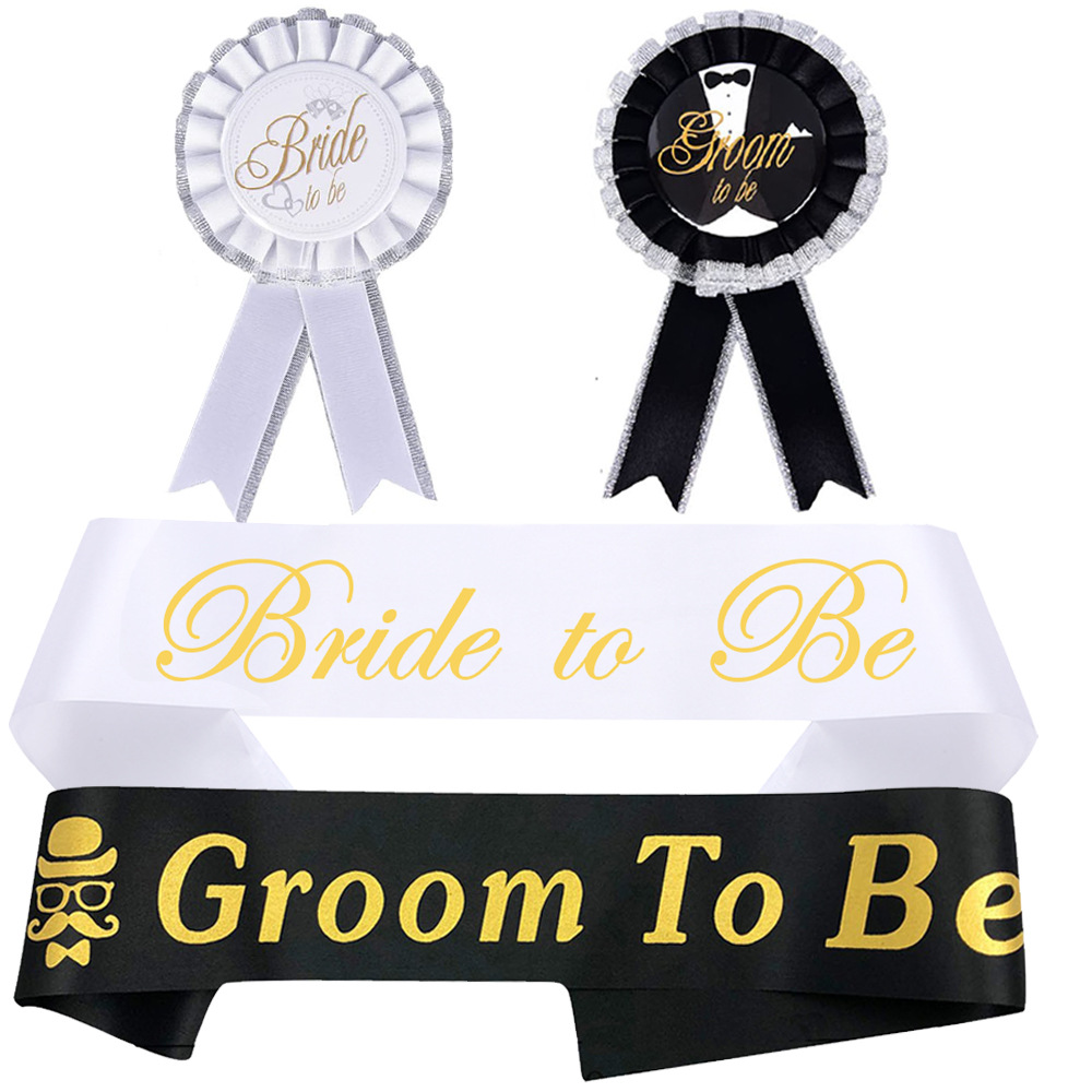 跨境专供单身派对肩带礼仪带套装 bride to be礼仪带新娘派对套装