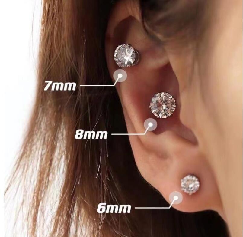 Simple and Elegant Earrings Super Flash Zircon Ear Studs Ear Clip Personalized Magnetic Ear Clip Non-Piercing Earring Bone Nail Ear Ear Bone Pin
