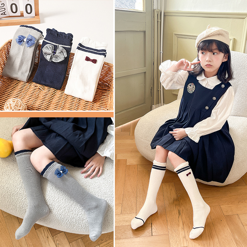 儿童袜子中筒袜女童棉质高筒袜春秋长筒袜韩国公主袜女孩半腿长袜