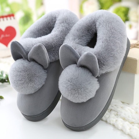 Cross-Border Women's Bag and Couple Mute Home Slippers Autumn and Winter Plush Indoor Non-Slip Thick Bottom and Warm Keeping Fur Cotton Slippers