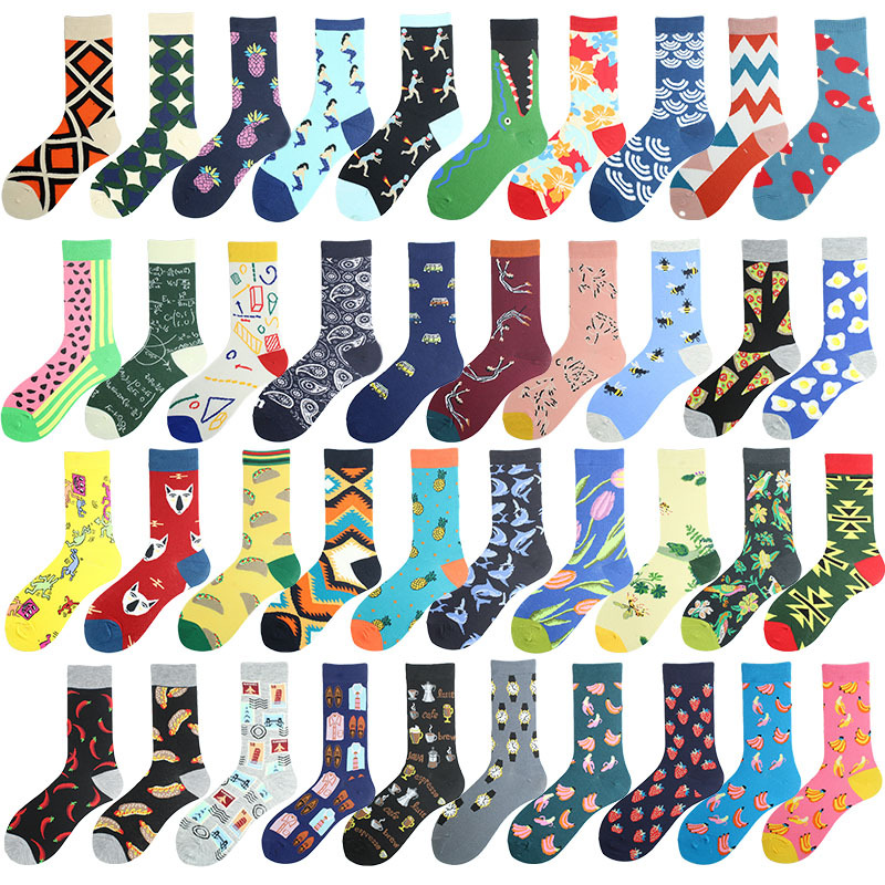 Popular Cross-Border Foreign Trade Socks European and American Adult Trendy Socks Men Instagram Socks Fashion Cotton Trendy Stockings Autumn and Winter Mid-Calf Length Socks Women