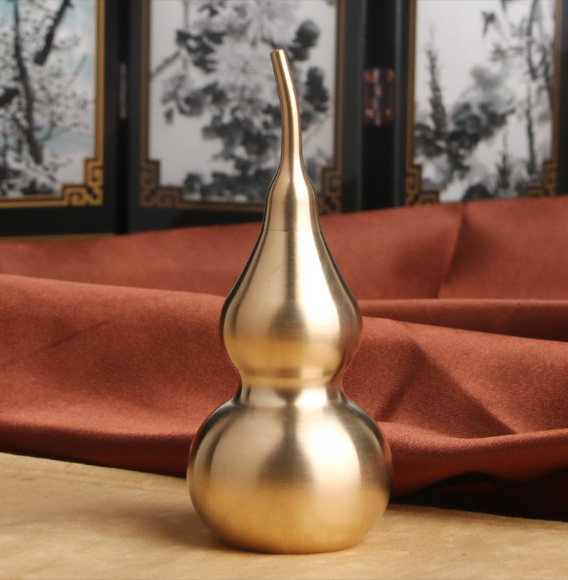 纯黄铜车件空心大号风水铜葫芦居家桌面摆件转运纳福摆饰铜器批发