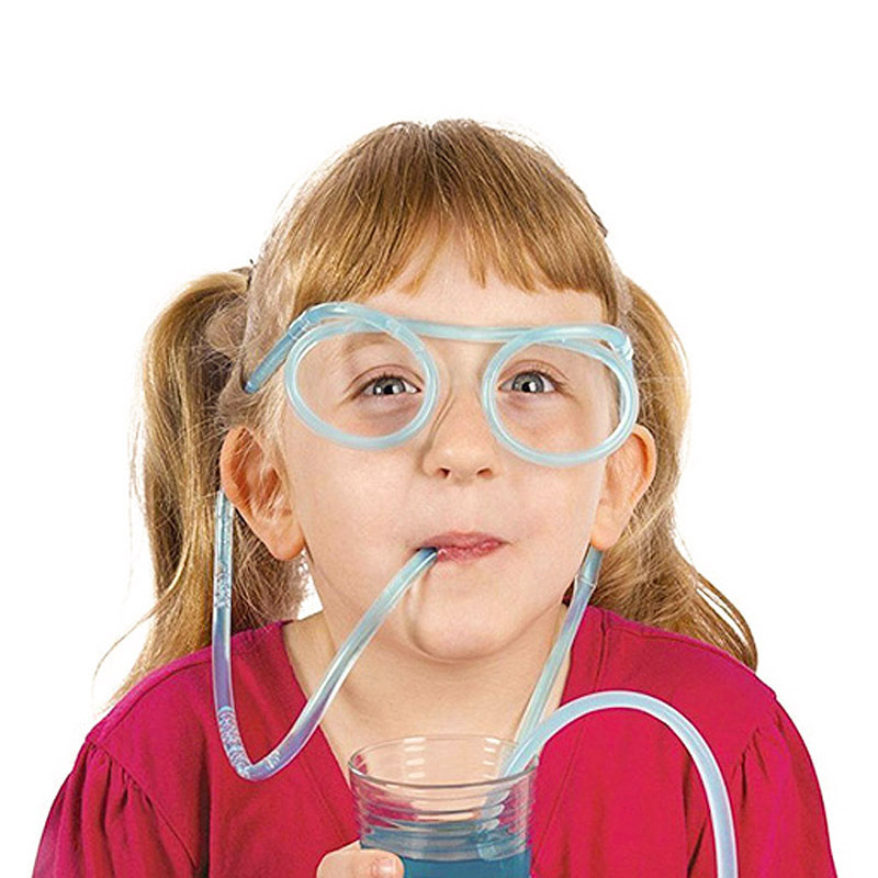 Cross-Border Internet Celebrity Same Lazy Fun Drink Model Glasses Children's Creative Funny Straw Glasses Wholesale