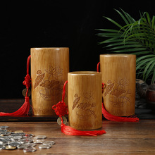 复古天然竹子小号大号竹筒存钱罐可存可取储钱罐大容量创意储蓄罐