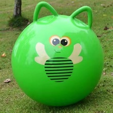 45cm新款加厚手柄球PVC充气猫耳跳跳球儿童玩具坐骑平衡训练球