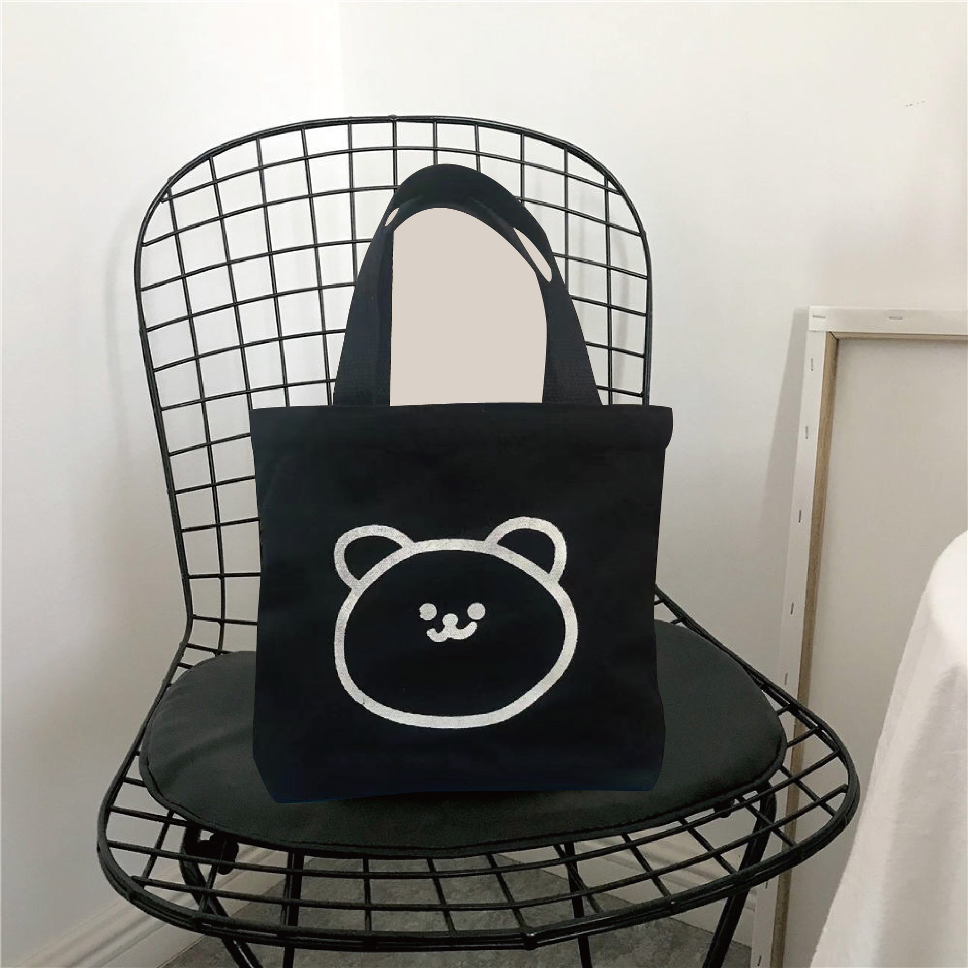 New Korean Style Small Fat Bear Mini Cute Canvas Bag Portable Lunch Box Girls' Bags Fixed Logo