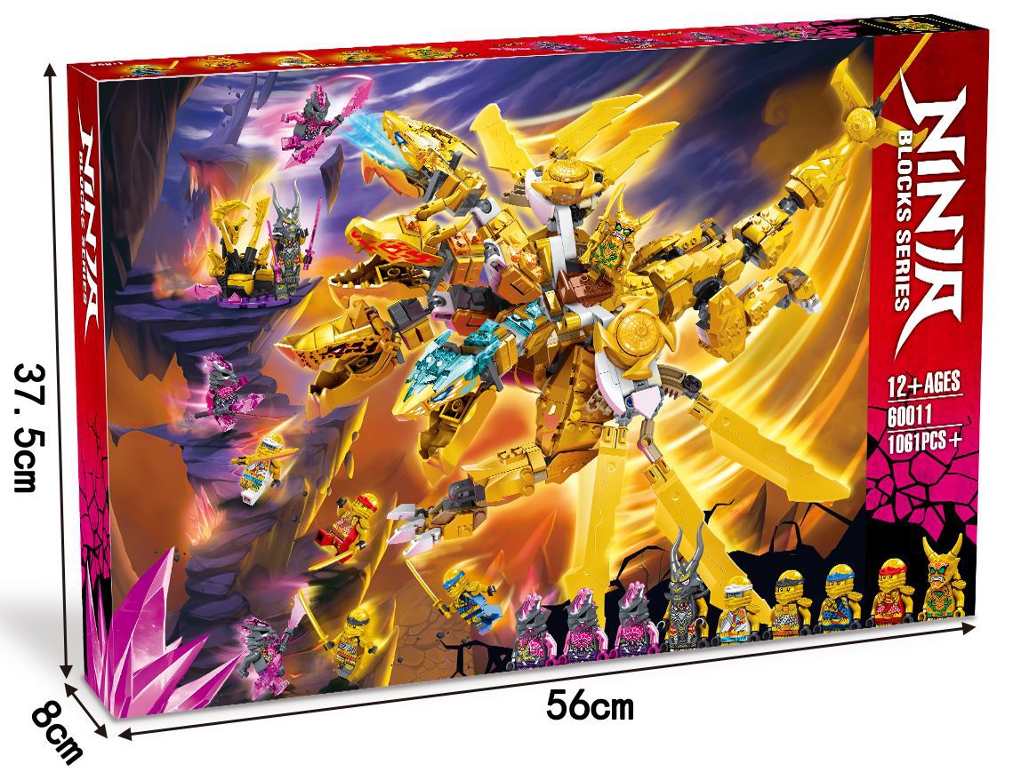 zm60011幻影忍者系列劳埃德黄金超级神龙人仔益智拼积木玩具7014