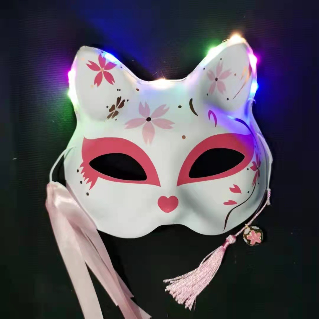 半脸猫脸狐狸面具抖音日式面具地摊景区派对舞会用品卡通动漫面具