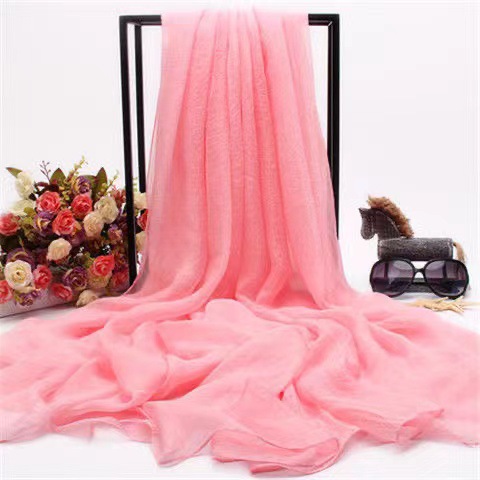 Big Red Oversized Chiffon Pure Color Scarf Spring and Summer Beach Sun Protection Scarf All-Matching Talma Dance Party Scarf