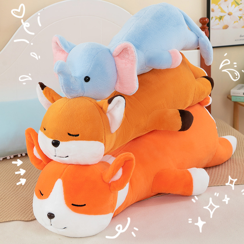 Lying Fox Pillow Plush Toy Doll Girls Lunch Break Pillow Elephant Doll Ragdoll Children Gift