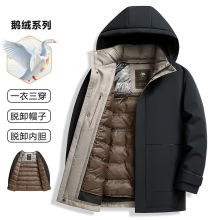 【可拆卸内胆】白鹅绒羽绒服男士冬季防寒保暖中老年加厚保暖外套