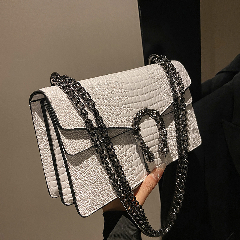 Dionysian Cross-Body Bag Crocodile Pattern Retro Bags Female 2022 This Year Popular Advanced Texture Chain Light Luxury Shoulder Crossbody Fashion