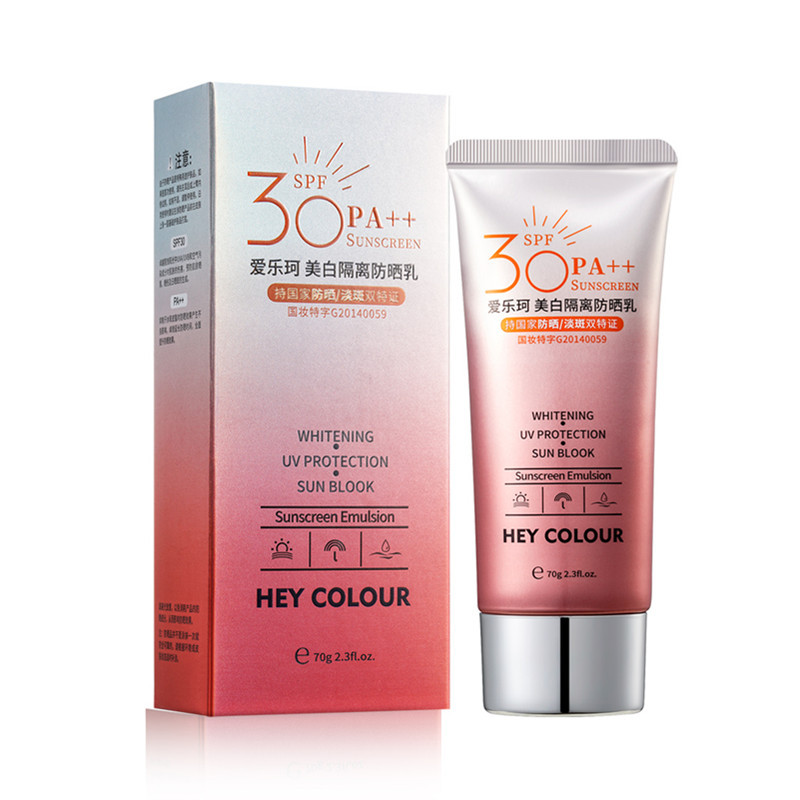 爱乐珂美白隔离防晒乳spf30pa  夏季女士防晒霜70g