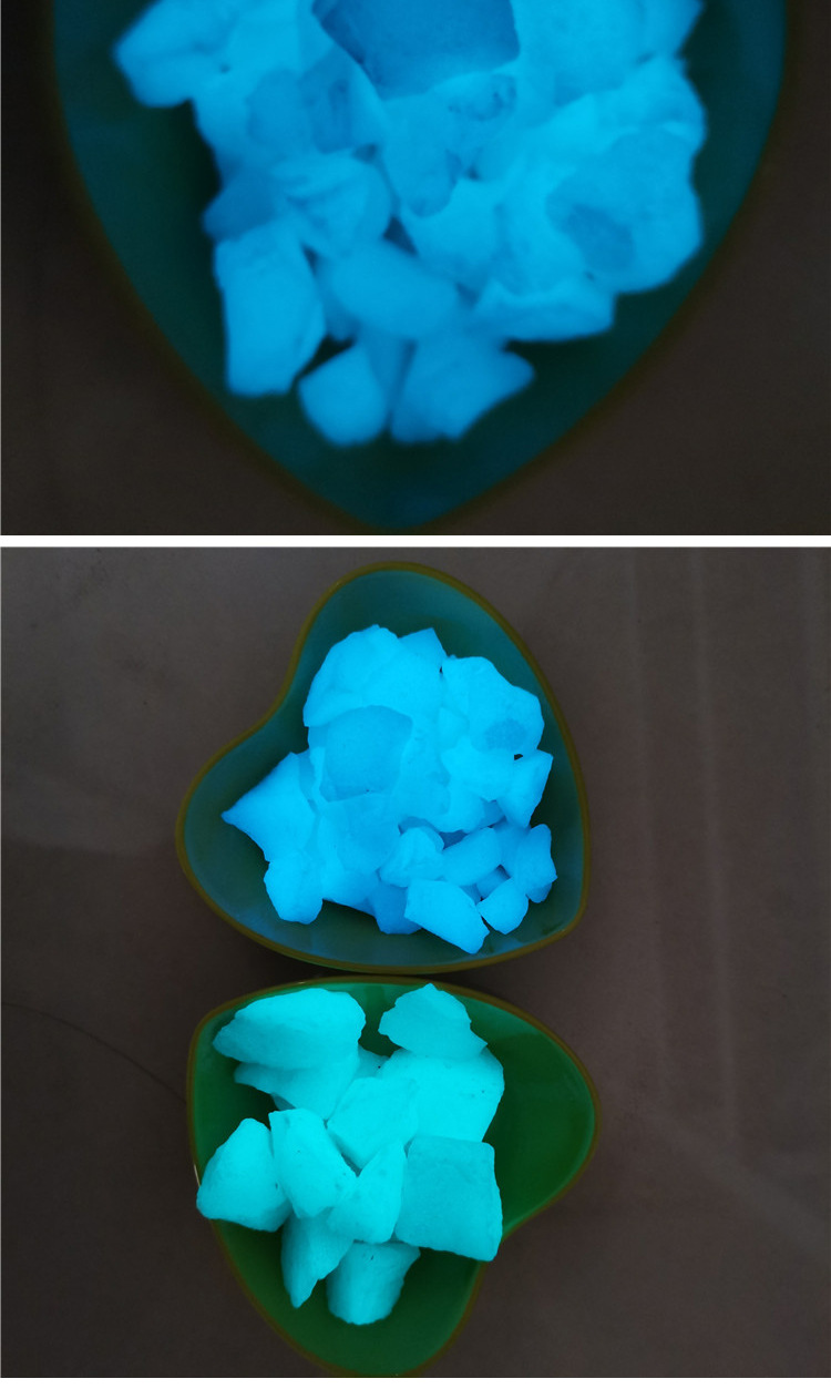 夜光石 人造萤石荧光发光夜光石 园林鱼缸水族造景发光石子