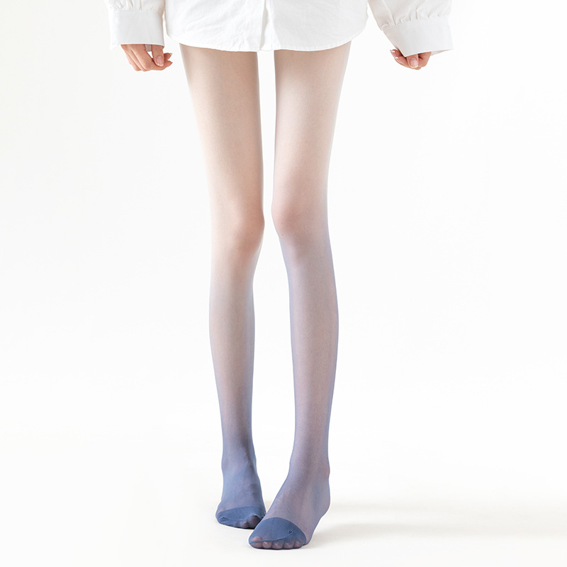 Fashion Brand Black Gray Gradient Color Stockings Spring and Summer Ultra-Thin Three-Color Socks Pantyhose Velvet Arbitrary Cut Leggings