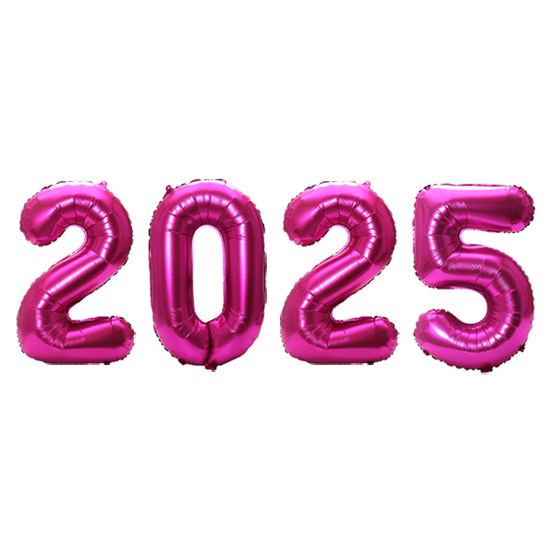 Cross-Border New Product 2025 Number Balloon Set New Year Decorations Arrangement 16-Inch 32-Inch Aluminum Film Number