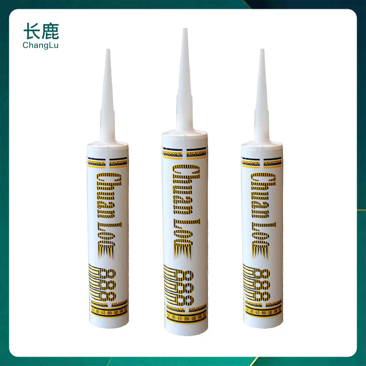 长鹿888酸性250g透明瓷白环保快干玻璃胶防水耐候硅酮密封胶结构