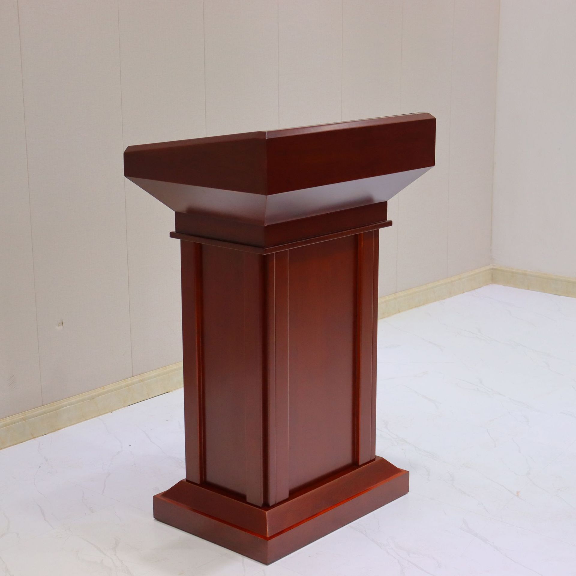 实木贴木皮演讲台会议室发言桌学校讲台案婚庆接待司仪桌现代讲桌