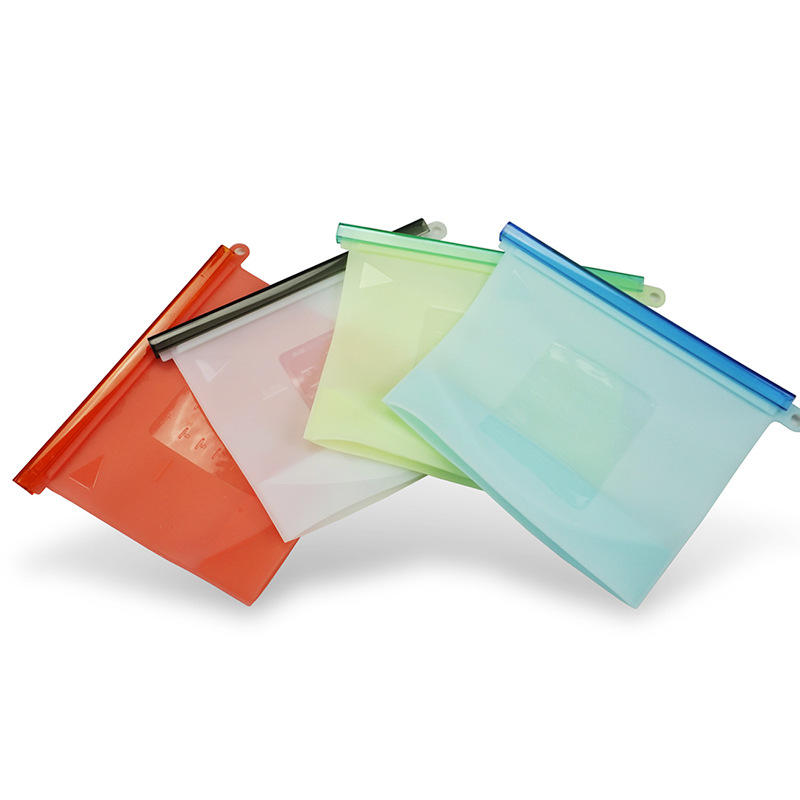 1000ml硅胶袋密封袋 家用食物冰箱收纳食品袋 食品级硅胶保鲜袋