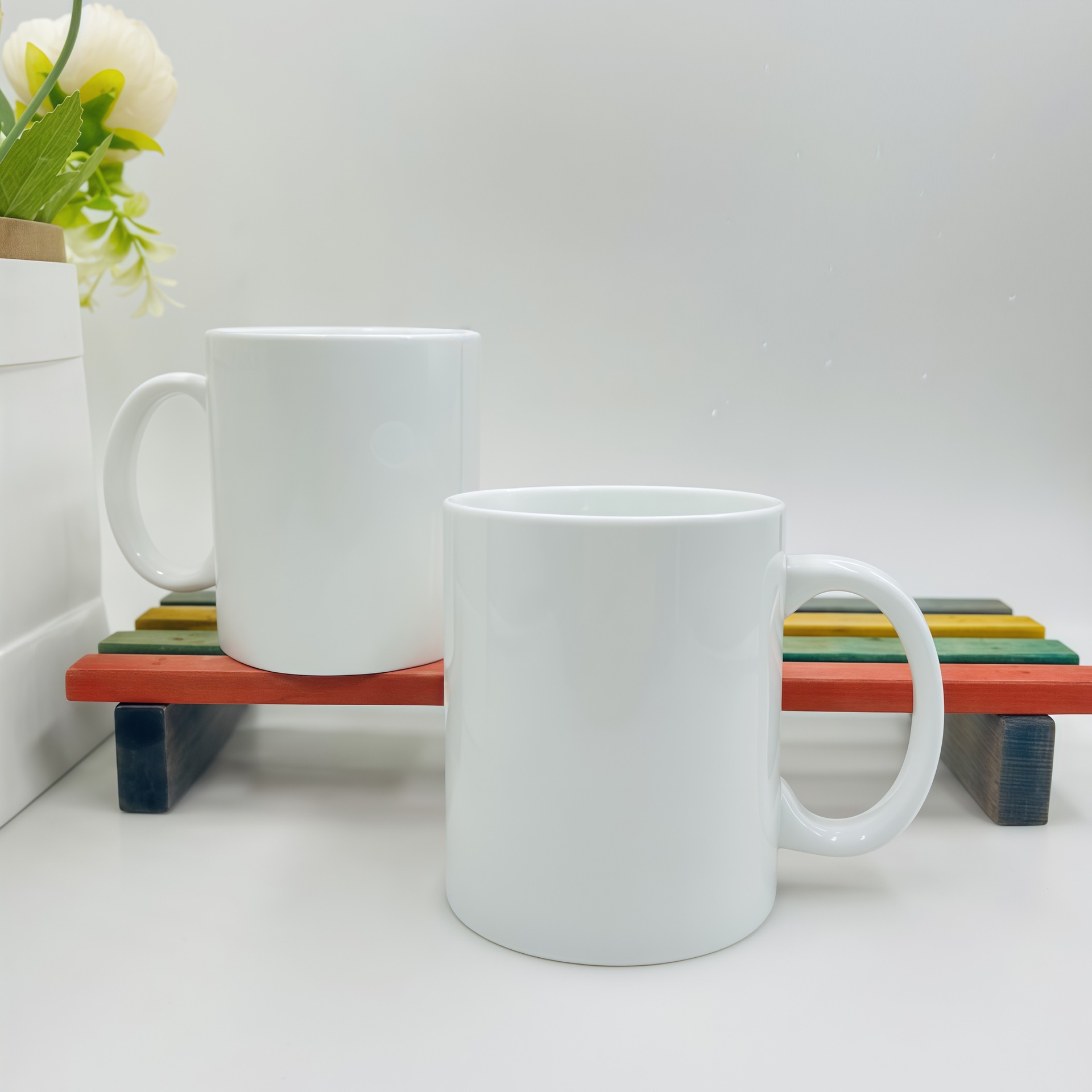 定制白色马克杯7102色釉直桶简约大容量陶瓷杯出口外贸批发咖啡杯