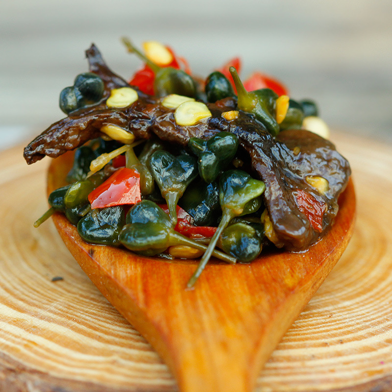 阿表哥曲靖干巴菌腌韭菜花450g云南土特产下饭菜湖南野菜花辣椒酱