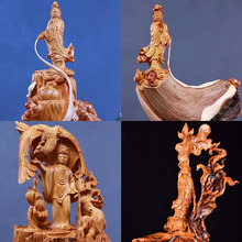木雕崖柏树根摆件根雕雕刻佛像随型摆件木质工艺品收藏批发