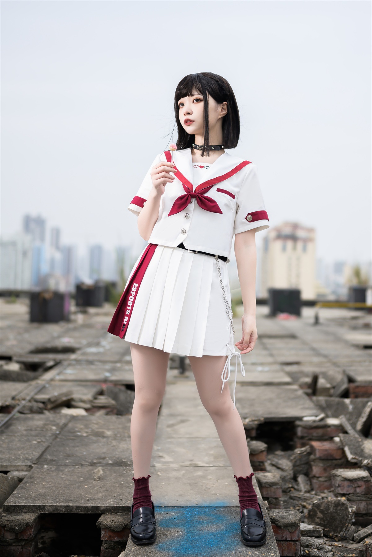 原创电竞少女学院风原创jk制服水手服百褶短裙半身裙套装6350