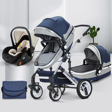 厂家直供婴儿推车可坐可躺双向推行减震折叠高景观新生儿童婴儿车