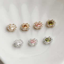 14K包金保色锆石蛋形多孔隔珠 彩锆珍珠手链串珠材料 diy饰品配件