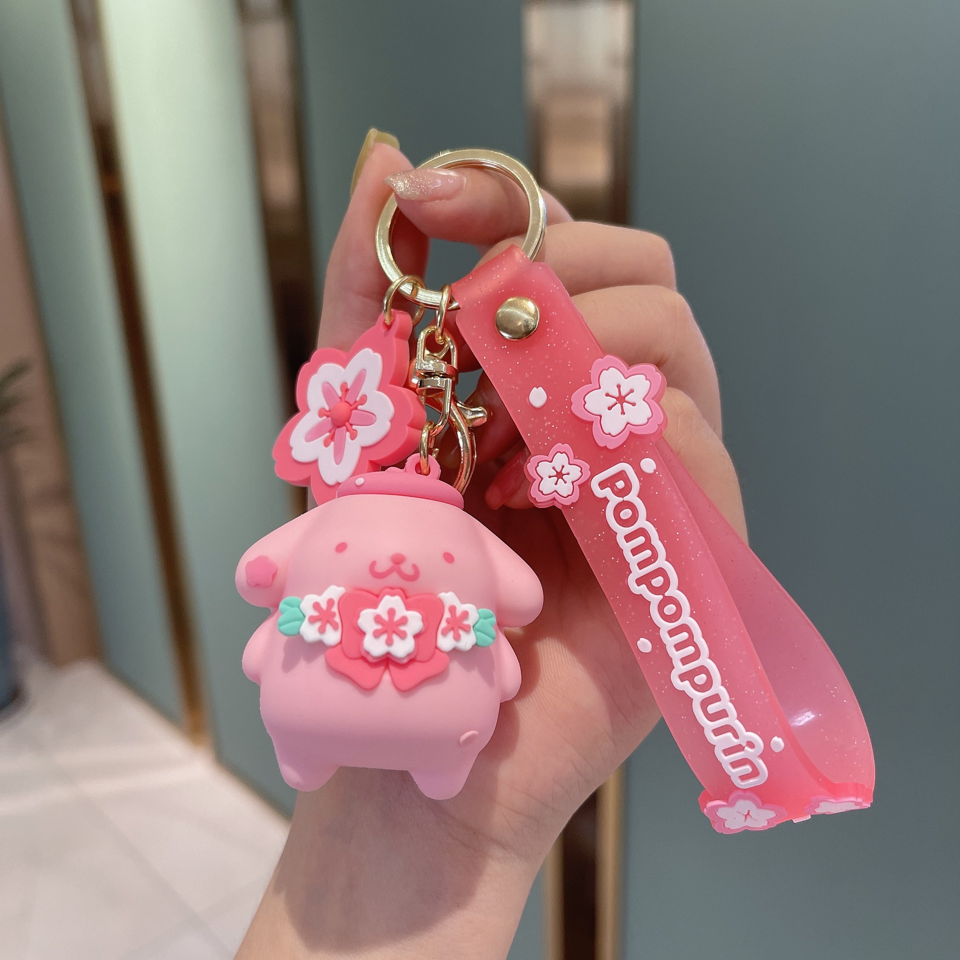 Cartoon Sanrio Cute Cinnamon Dog Doll Key Chain Couple Automobile Hanging Ornament Schoolbag Pendant Keychain Wholesale