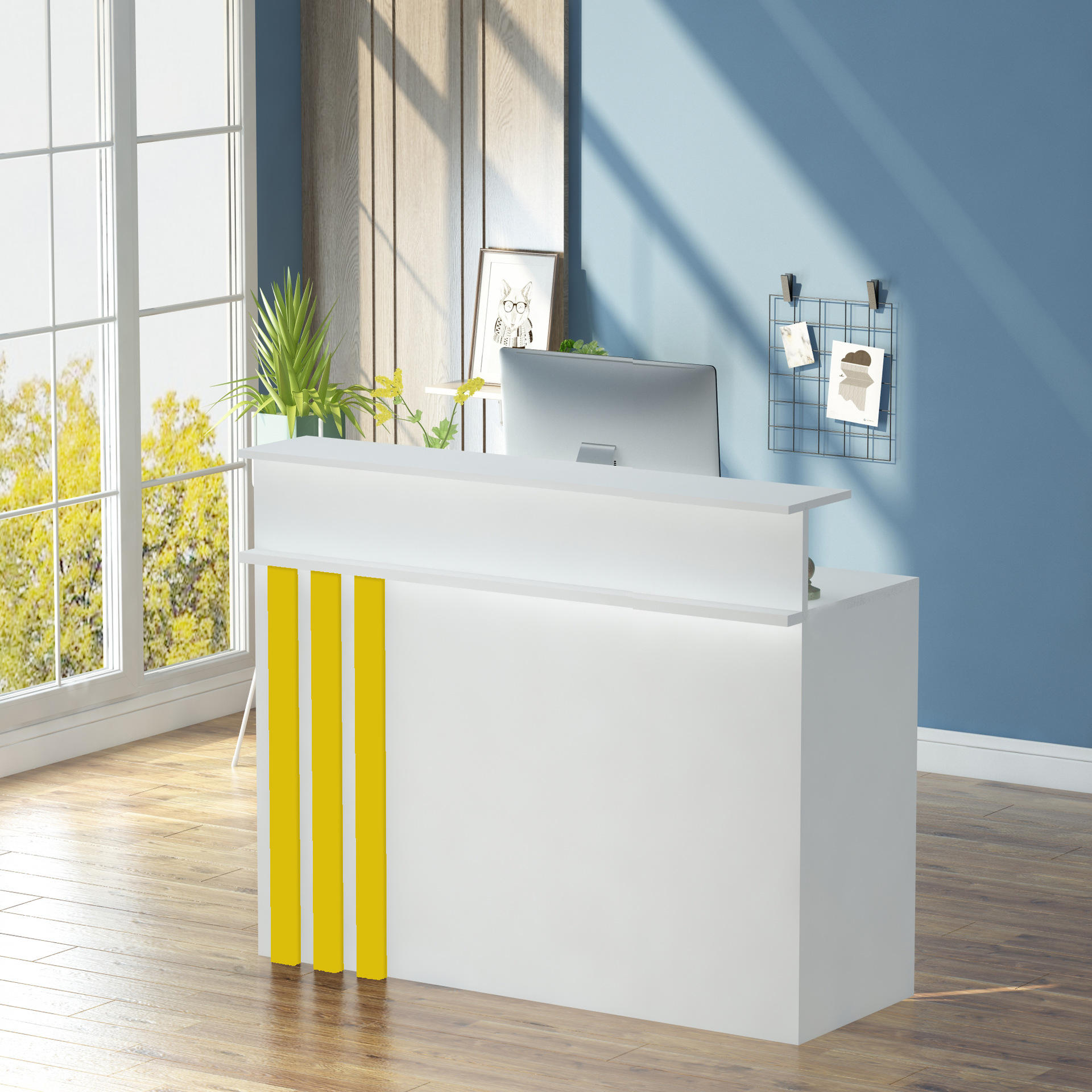 简约收银台店铺小型服装店母婴店美发美甲店美容院吧台前台接待台