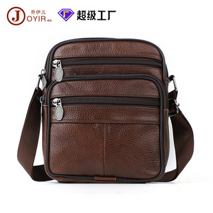 男士单肩小挎包跨境正品休闲真皮男包竖款头层牛皮斜挎包男款批发