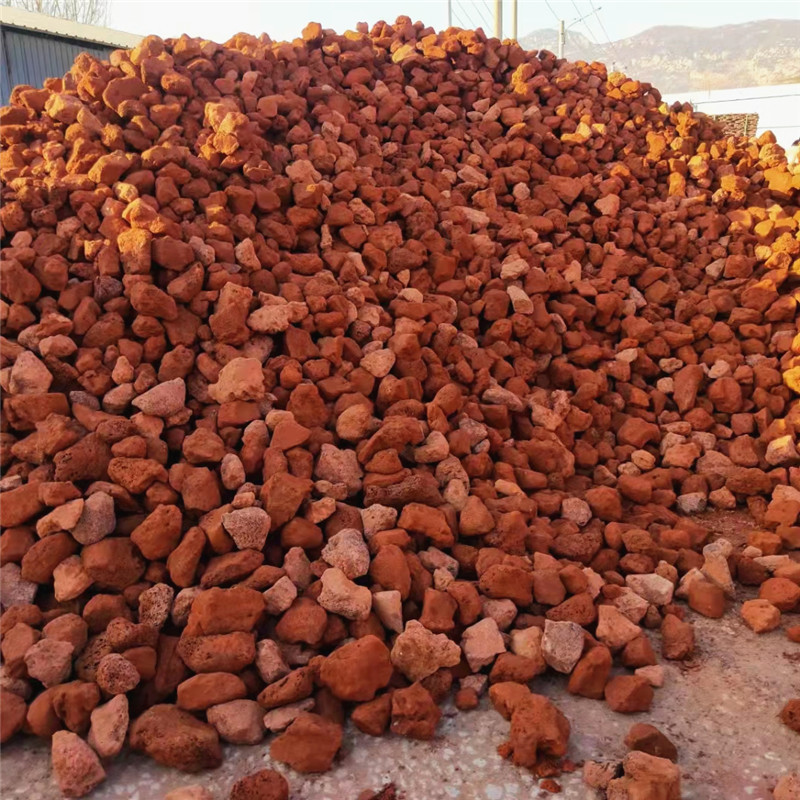 火山石颗粒园艺装饰红色火山岩人工湿地水处理造景用黑色浮石