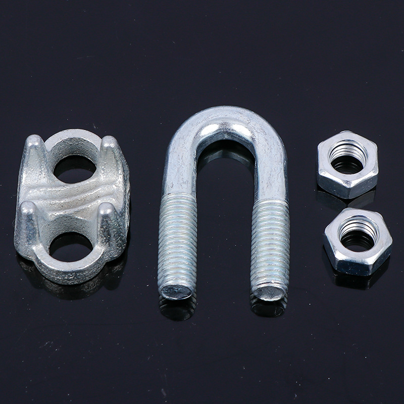 轻型钢丝绳卡头批发 钢丝绳绳卡夹镀锌卡扣 五金索具钢丝绳锁扣