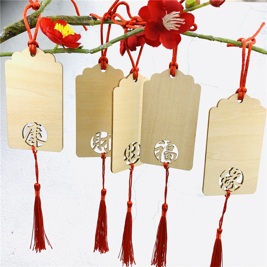 木质许愿牌 祈福牌 手写祝福心愿挂牌 刻字logo标签小木牌 许愿牌