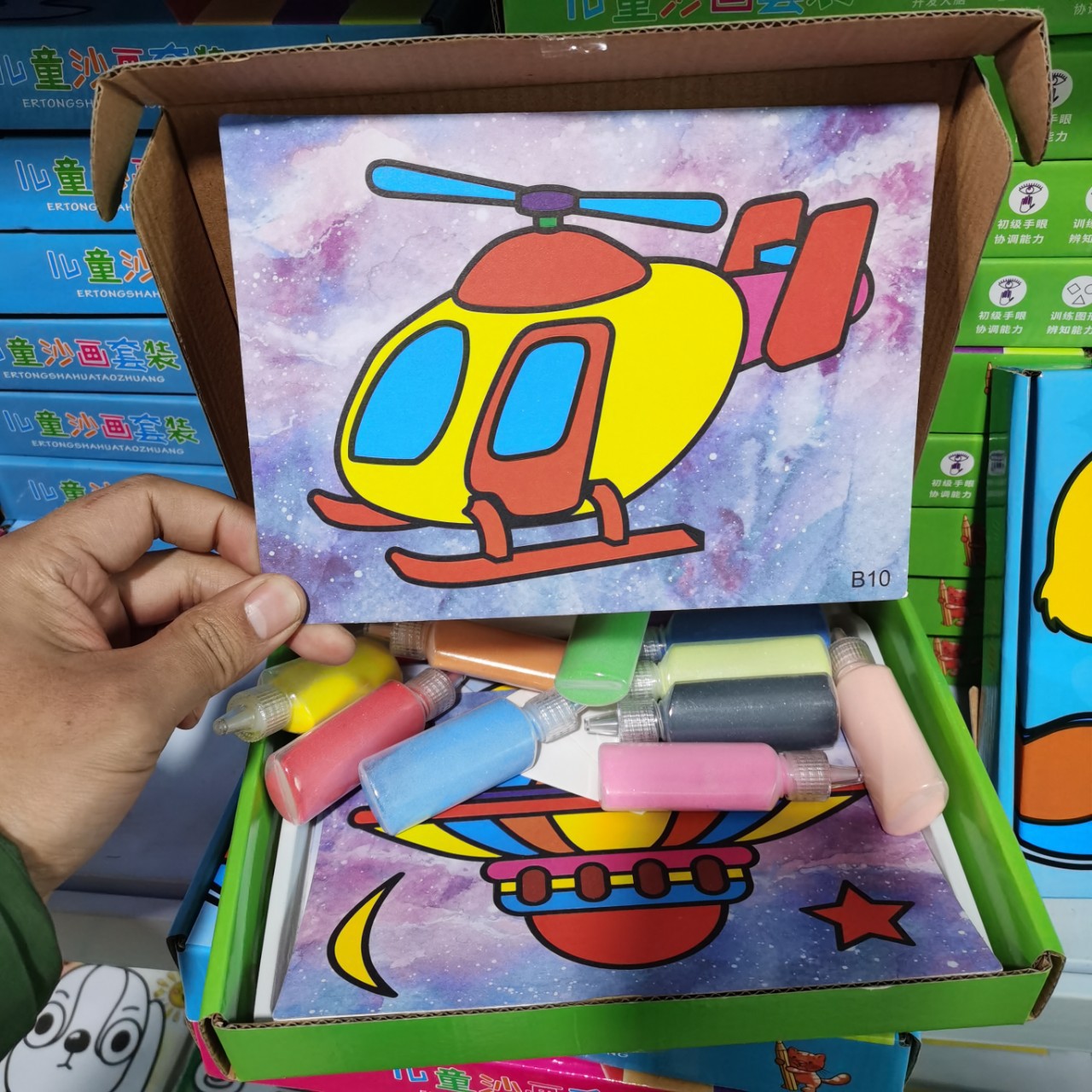 儿童沙画套装diy彩沙艺术男女孩玩具幼儿园益智手工制作沙画台oem