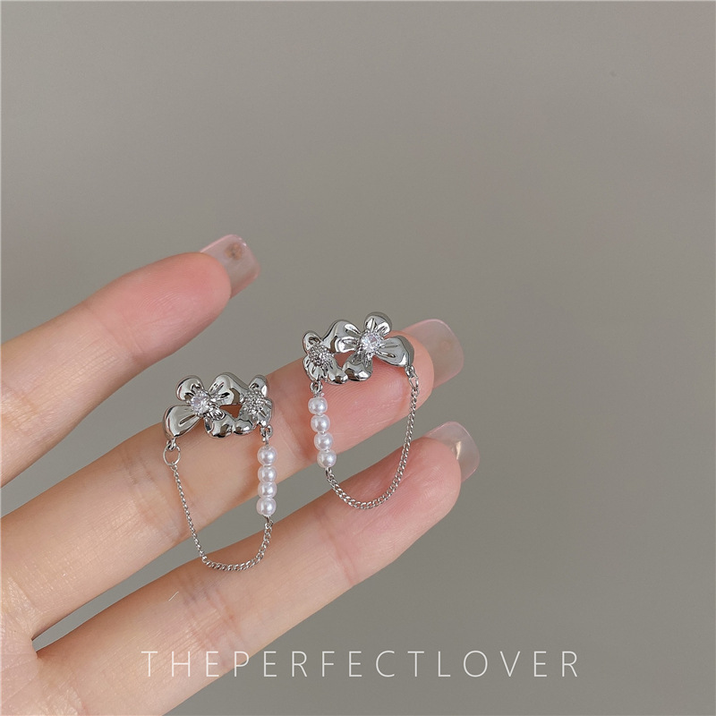 Earrings Sterling Silver Needle Frosty Style Earrings Female Korean Personalized Fashionable All-Match Trending Earrings